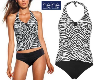 NEU: KLASSIKER FIGURSCHMEICHLER NECKHOLDER TANKINI ZEBRA 34 C HEINE 70€ *086380 - Bild 1 von 3