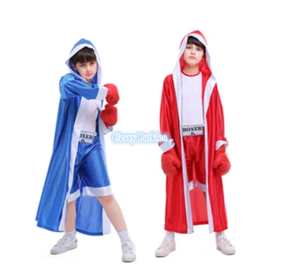 H-A4-3 чемпион ребенка боксера костюм книга недели мальчика спортивный наряд синий красный - Изображение 1 из 4