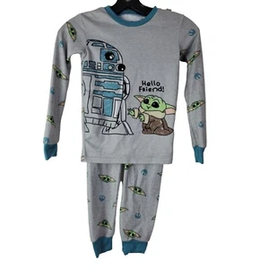 Star Wars Hello Friend R2D2 Grogoo Baby Yoda Kids Pajamas Pant Size 8 EUC - Picture 1 of 6