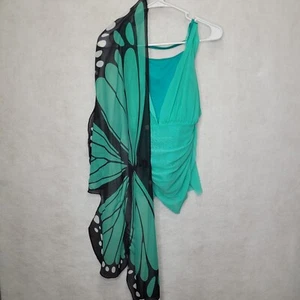 Costume da ballo per ragazze Balera performance abito lirico MC 10-12 farfalla verde acqua - Foto 1 di 9