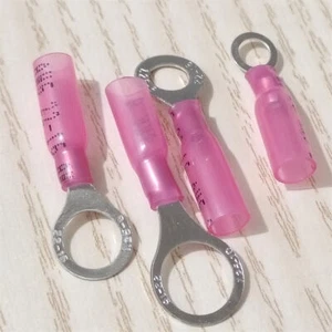 50-300x Red Heat Shrink Ring Terminals 22-16 AWG Wire Crimp Connectors M5-M10 - Picture 1 of 20