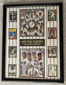 NEW YANKEES "THE BRONX BOMBERS" FRAMED COLLAGE! PINSTRIPE MAT! '05 TEAM!! 26X20! - Picture 1 of 13