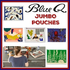 Blue Q JUMBO Zipper Pouch 95% Post Consumer Tote Your Stuff in Style! Organize! - Picture 1 of 37