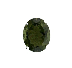 Gem 10x8 Oval Moldavite Gemstone Stone .925  Sterling Silver Tie Tack ESTT80 - Picture 1 of 3