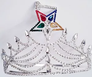 Massone Massonico OES Gran Matrona ARGENTO Strass O.E.S CORONA Regolabile - Foto 1 di 3