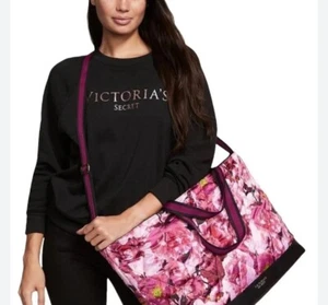 Victoria's Secret Weekender Pink Floral Tote Bag 2022 NWT $78 - Picture 1 of 12