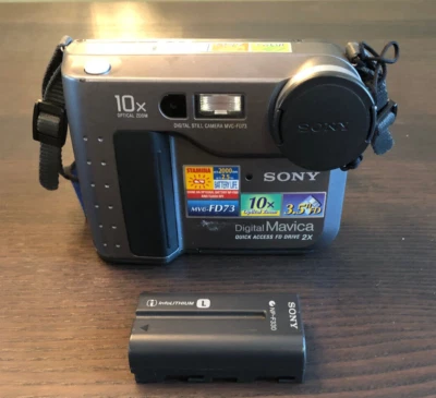 Sony Mavica MVC-FD73 0.4MP Digital Camera with Battery 10x Optical Zoom Untested - Image 1 of 4