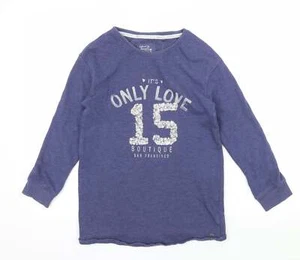 NEXT Girls Blue Cotton Blend Sweatshirt Size 8 Years - Only Love - Picture 1 of 12