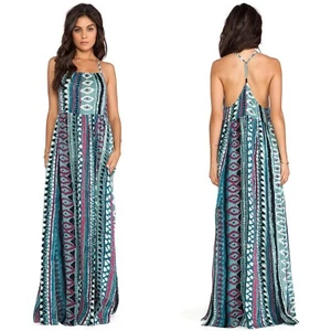 Somedays Lovin Women’s Size XS Blue Multi Liar Liar Printed Casual Maxi Dress - Picture 1 of 12