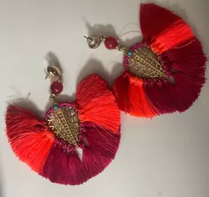 Express Orecchini Nappa Arancione/Rosso/Rosa Placcati Oro - Foto 1 di 2