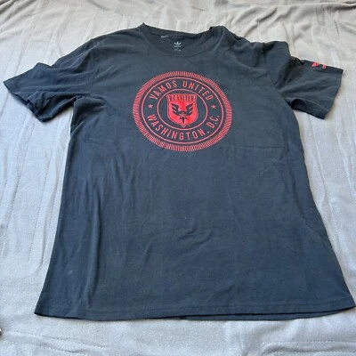 NWT DC United Adidas MENS LARGE Short Sleeve T Shirt Vamos United Black - Image 1 of 4