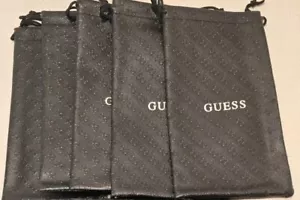 LOT Of 5 AUTHENTIC  GUESS BLACK PLEATHER SUNGLASSES DRAWSTRING POUCH CASES - Picture 1 of 2