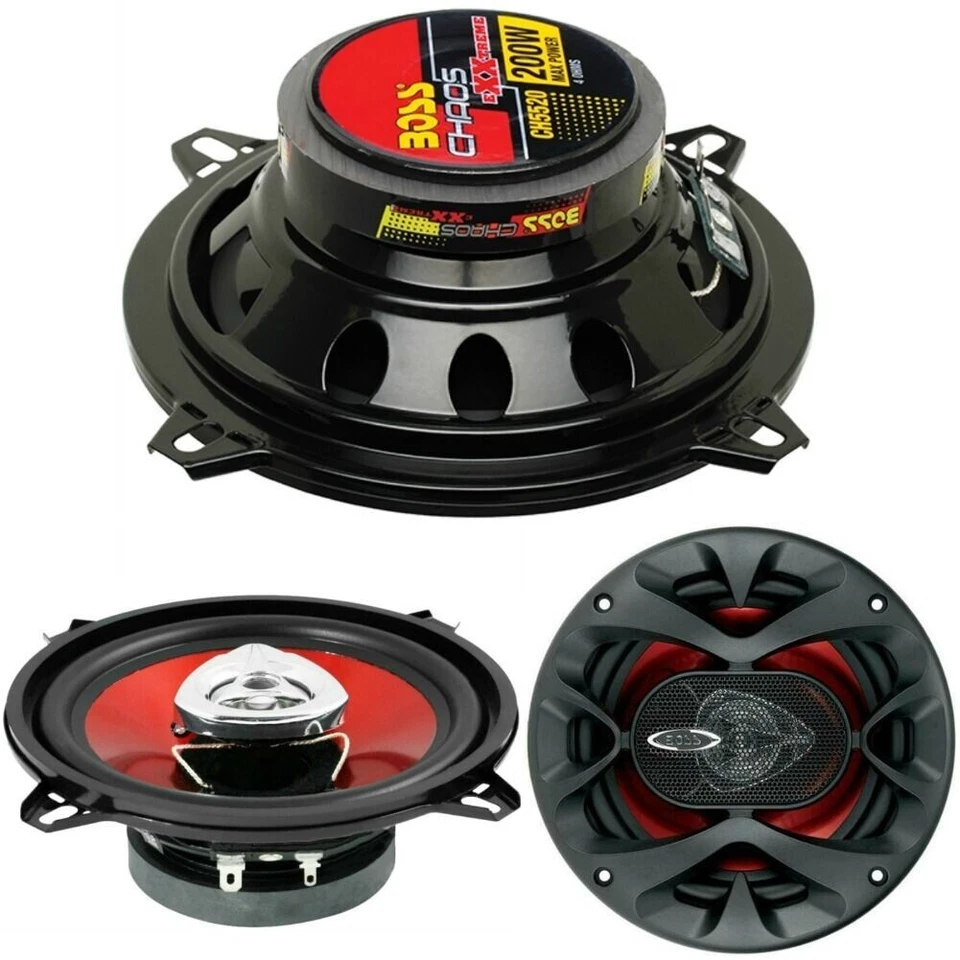 COPPIA CASSE BOSS CH5520 ROSSE 13 CM 130 MM 400 WATT 5" 5,25" A 2 VIE COASSIALI - Immagine 1 di 4
