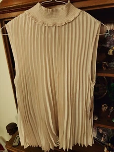 Nanette Lepore Sleeveless, Pleated Top, NWT,Med. Cream, Beautiful! - Picture 1 of 6