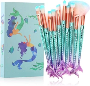 Pennelli Trucco, Tenmon 10 Pezzi Set di Pennelli per Occhi Stile Sirena Adatto per Con - Foto 1 di 6