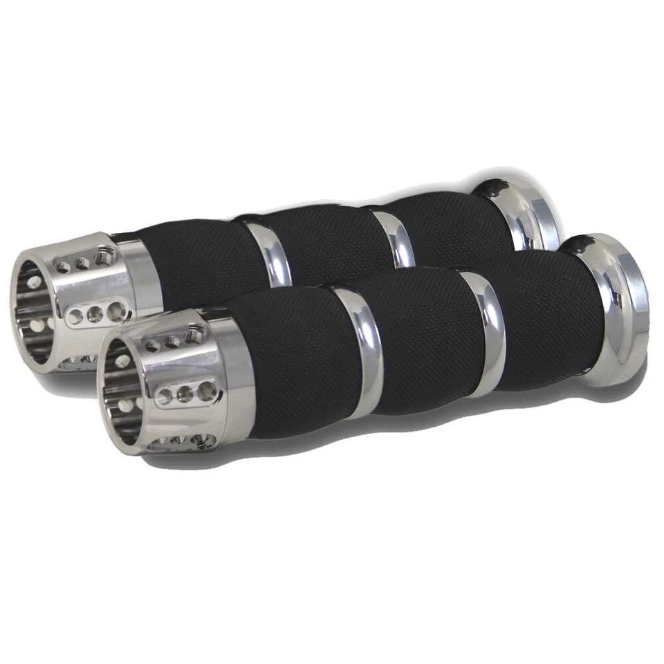 Componentes RC Gatlin empuñaduras con amortiguación de aire cromadas para Harley-Davidson 1996 en adelante Foto 1 de 1