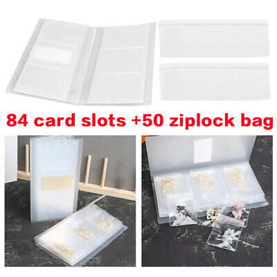 Transparent Jewelry Storage Book With 84/160 Card Slots Organiser Jewellery Bag • 5.79£