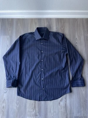 BANANA REPUBLIC Men’s Dress Shirt w/ French Cuffs Size XL (17-17 1/2) Dark Blue - Image 1 of 4