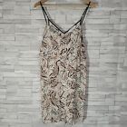 Ladies Cami Night Dress Animal Print Long Small Size 8-10 Uk Adjustable Straps 