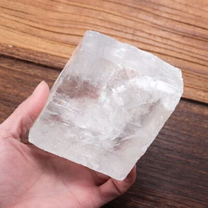 Natural Calcitee Raw Stones Transparent Rough Quartz Crystal Iceland Spar Home - Picture 1 of 8