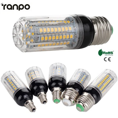 RANPO LED Corn Bulbs ES E27 E14 SES 5W 7W 9W 12W 15W 2835 SMD Light Lamp 220V Bright