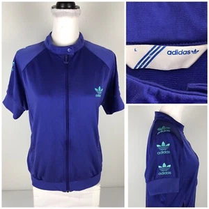 Adidas Originals Damen Large Trikot Lila Full Zip gesticktes Retro Logo - Bild 1 von 11
