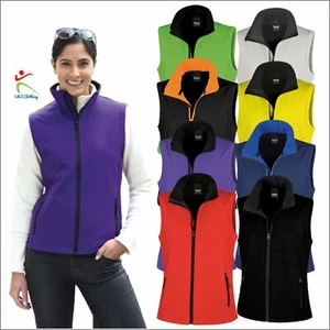 Result Ladies Printable Soft Shell Bodywarmer Micro Fleece Inner Work Wear Gilet - Picture 1 of 13