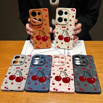 Funda Carcasa TPU Suave Antigolpes Cereza Para Xiaomi Redmi Note 14 13 12 11 Pro 13T Foto 1 de 4