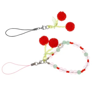 2 Pcs Cherry Handy Lanyard Handy-Armband-Anhänger Exquisites Handy-Lanyard - Zdjęcie 1 z 12