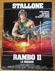 RAMBO 2 sylvester stallone affiche cinema originale 160x120 double face - Imagen 1 de 2