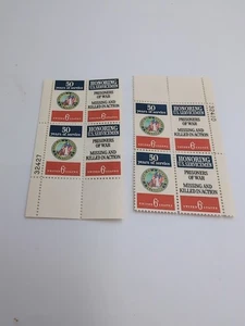 2 alte 6 ¢ 50 Jahre Dienst zu Ehren von US-Soldaten Kriegsgefangenen/KIA Briefmarken - Bild 1 von 5