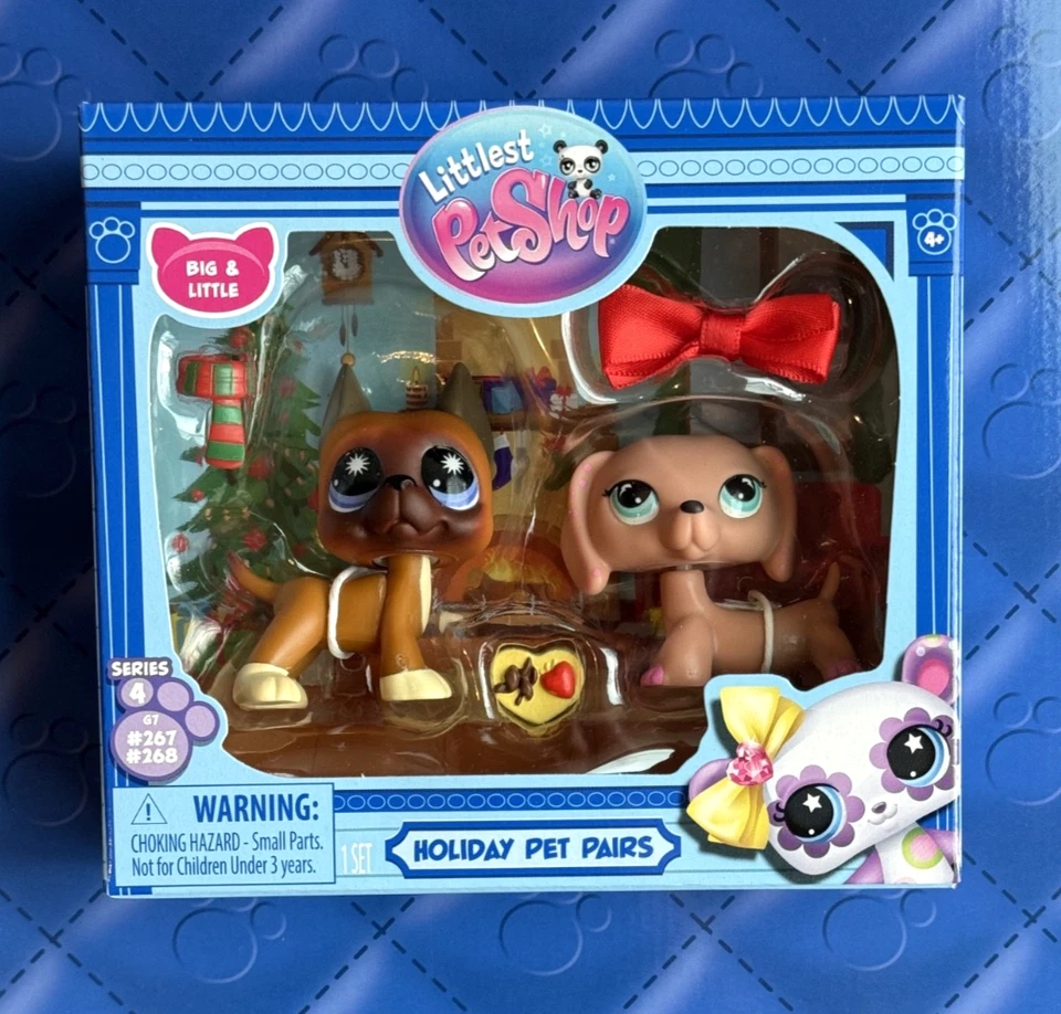 Littlest Pet Shop - LPS - Holiday Pet Pairs  GREAT DANE & DACHSHUND #267  & #268 - Image 1 of 1