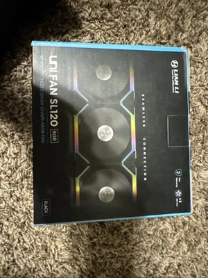Lian Li Uni Fan SL120 V1 RGB REVOLUTIONIZED DAISY-CHAIN ARGB FAN  (3 Pack 120mm) - Image 1 of 2