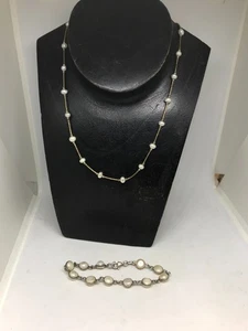 Echt Süßwasser Perlen Schmuck Set Halskette & Armband .925 Verschluss verpackt - Bild 1 von 5