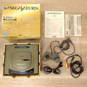 Sega Saturn Console Game Gray HST-0004 USED Japan Free Shipping Very Good Cond