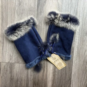 Motorradhandschuhe Damen Neu mit Etikett Größe Medium Leder Wolle Fell fingerlos - Bild 1 von 4