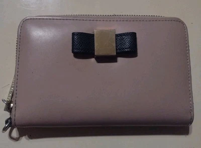 Carteira porta-cartões Ivanka Trump rosa e dourada preta 6,5" x 4" - Imagem 1 de 4