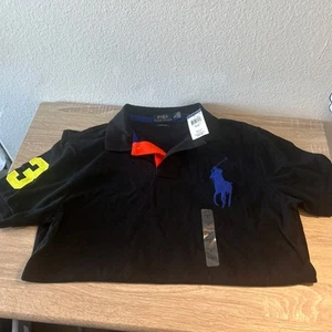Polo Ralph Lauren Big Pony #3 Poloshirt Herren Medium Custom Fit Schwarz - Bild 1 von 8