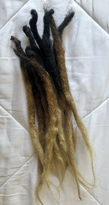 Extensiones de rastas de cabello humano marrón rubio Locs 10-12” rastas 10 piezas en total Foto 1 de 4