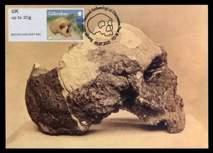 GIBRALTAR 2025 Maximum Card EUROPA Archaeological Discoveries Neanderthal skull - Imagen 1 de 1