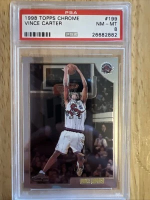 1998 Topps Chrome Vince Carter ROOKIE RC PSA 8 NM-MT Clean Slab HOF GOAT 💎 - Image 1 of 3