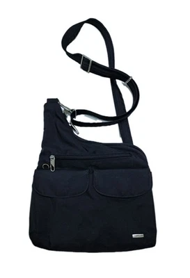 Travelon Classic Antitheft Crossbody Bag Black Messenger Carry On Pack Sling - Image 1 of 4