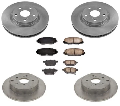 Rotores de freno de disco delanteros traseros pastillas de freno de cerámica para Toyota Prius V SOLO 12-17 AP Foto 1 de 4