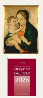 KUEHLEN VERLAG Liturgischer Kalender 2026 Tagesabreißkalender Block mit bebilderter Rückwand