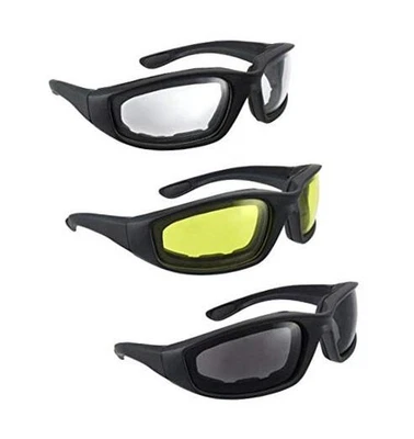 3 pares de gafas de moto amarillo claro humo  Foto 1 de 2