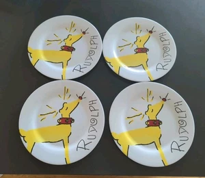 Piatti per bambini in ceramica fienile Rudolph melamina cena Natale 4- M57 - Foto 1 di 6