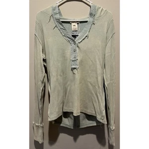MYSTREE Women’s Long Sleeve Thermal Henley Hoodie Size Large - New With Tags - Picture 1 of 7