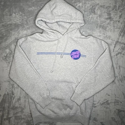 Santa Cruz Skateboards Mens S Hoodie Gray Blue Pink Logo Pullover  - Image 1 of 4