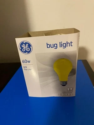 NEW GE 60 WATT 2 PACK A19 BUG LIGHT - Image 1 of 4