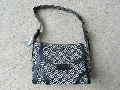 Brand New MAXX New York Black "X" Logo Fabric Handbag Purse - Image 1 of 4